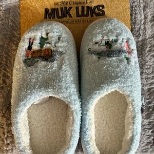 Muk Luks Kids Cozy Light Blue Slippers